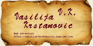 Vasilija Krstanović vizit kartica